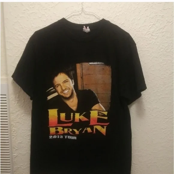 🐮 🐄 Vintage Luke Bryan Short Sleeve Concert T-Shirt 2013 - Picture 2 of 4